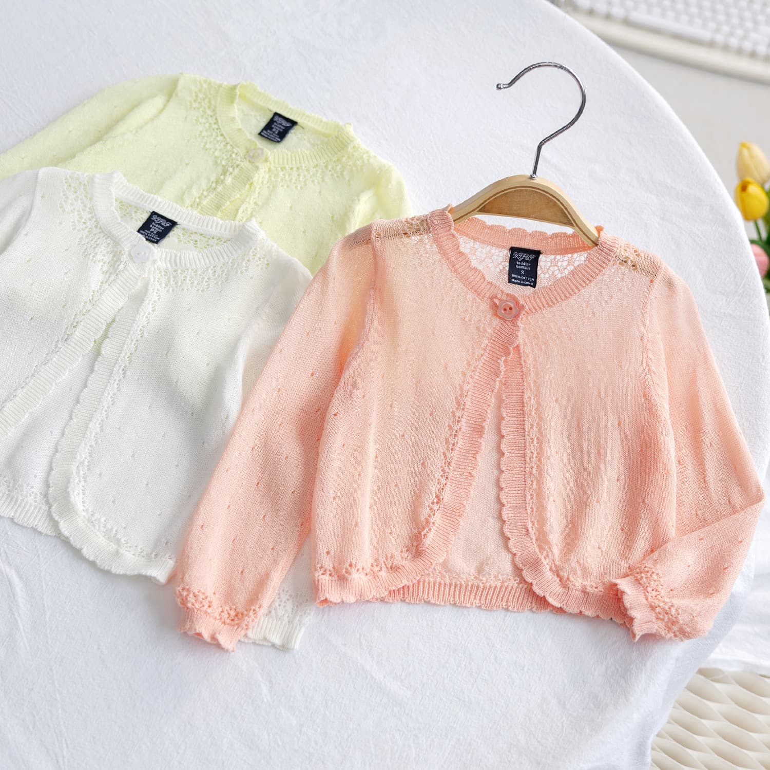 Girls' Knitwear Air Conditioning Shirt Baby Ice Silk Cardigan Summer Thin Coat Sun Protection Clothing Baby Knitwear Shawl