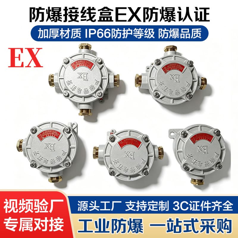 Explosion-proof Junction Box 4/6 Points DN20 Straight Tee Die-cast Aluminum Alloy Explosion-proof Wire Box Round Distribution Box