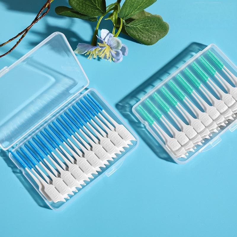 Cross-border Individually Packaged Soft Interdental Brush Straight Interdental Brush for Orthodontic Cleaning 20-50 Pieces Portable Box