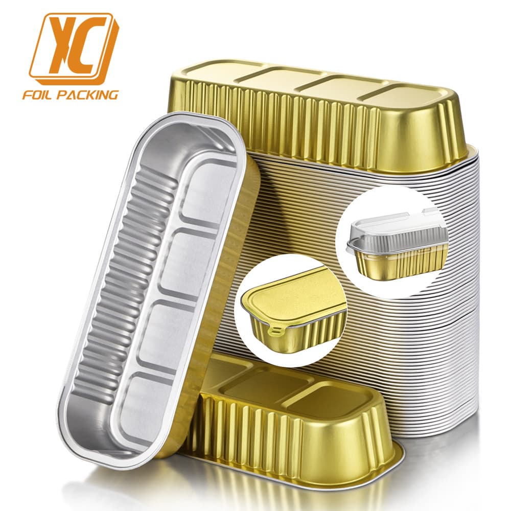 Source Factory 200ml Rectangular Colored Disposable Aluminum Foil Box Thickened High Temperature Resistant for Cake Baking
