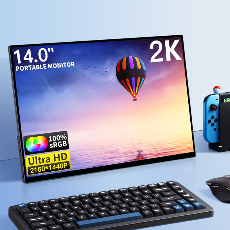14-inch portable display IPS notebook expansion 2K high-definition secondary screen HDMI mobile phone/ps4/switch screen projection