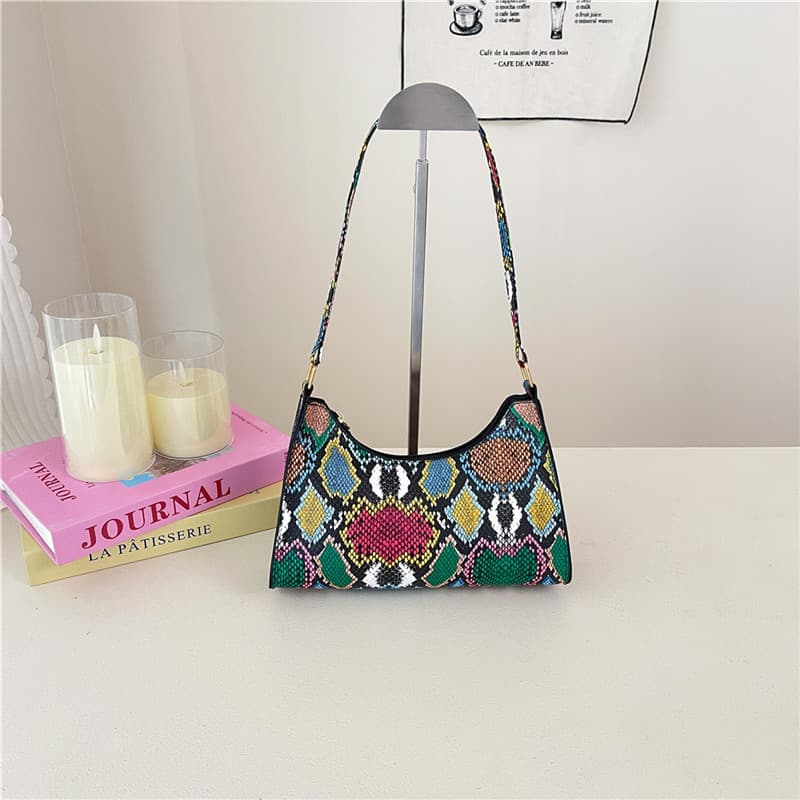 2025 New Trendy Snake Print Fashion Casual Crocodile Texture Crossbody Shoulder Handbag Small Square Bag
