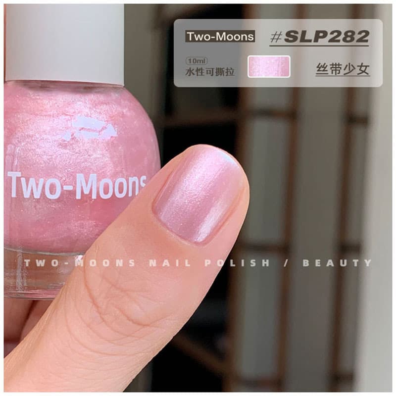 Two-Moons [SLP182-284 All Shades] Water-Based Peelable Nail Polish, No-Bake Australian White Pearl