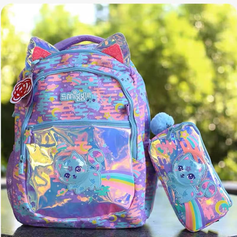 Australian Smiggle Backpack Cartoon Large Capacity Double Shoulder for Kids Outdoor Casual Bag Student Pencil Case