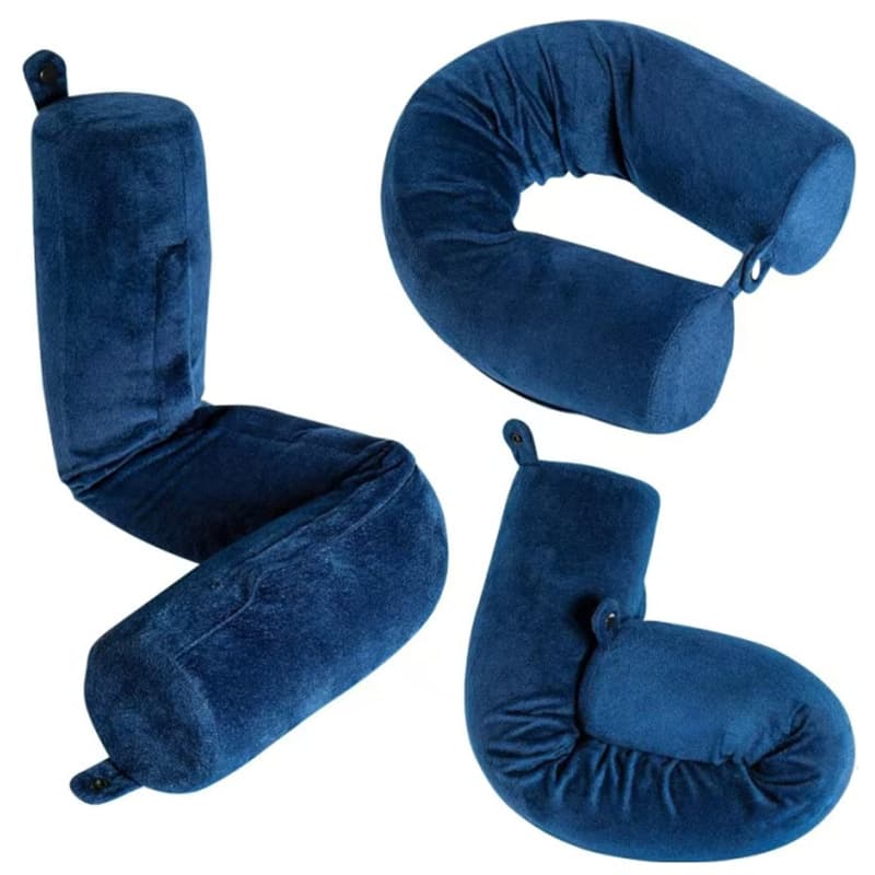 Cross-border Bending Travel Pillow Lunch Break Neck Pillow Long Cylindrical Cervical Pillow Memory Foam U-shaped Pillow