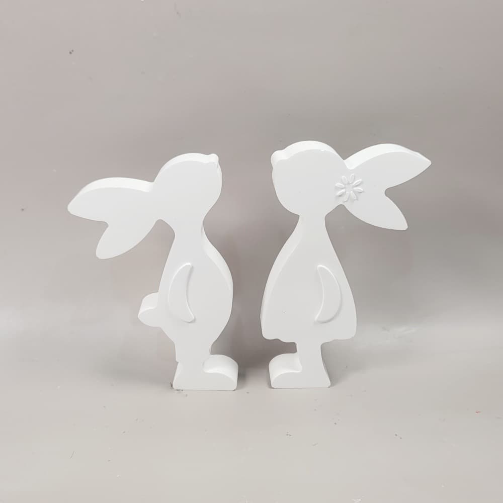 S1172 Eye-Contact Rabbit Figurine Decorative Cement Plaster Mold DIY Silicone Mold
