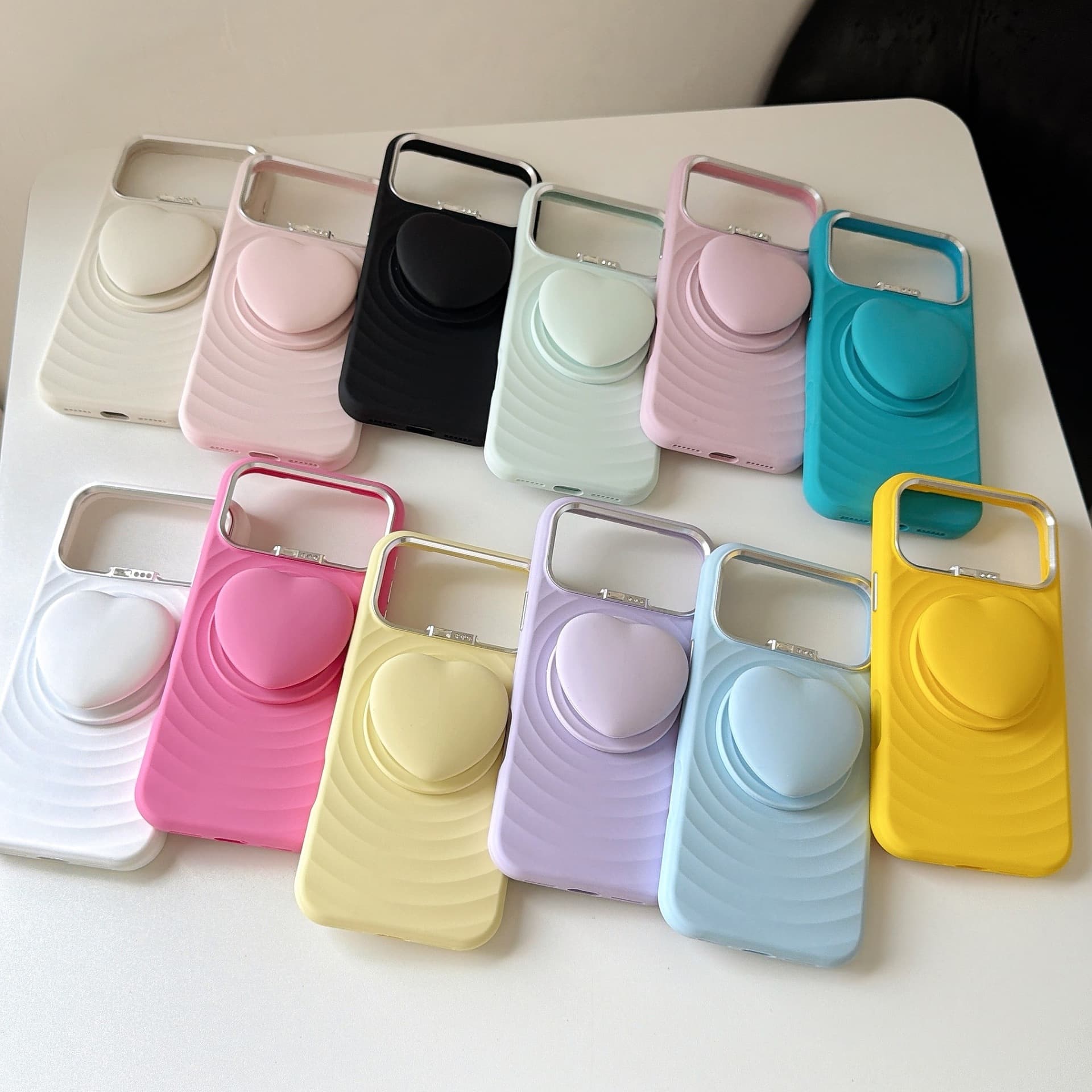 Compatible iPhone18 Diamond Wave Case Heart 16 Bracket 17promax Phone Case 15 Apple 14 Protective Cover