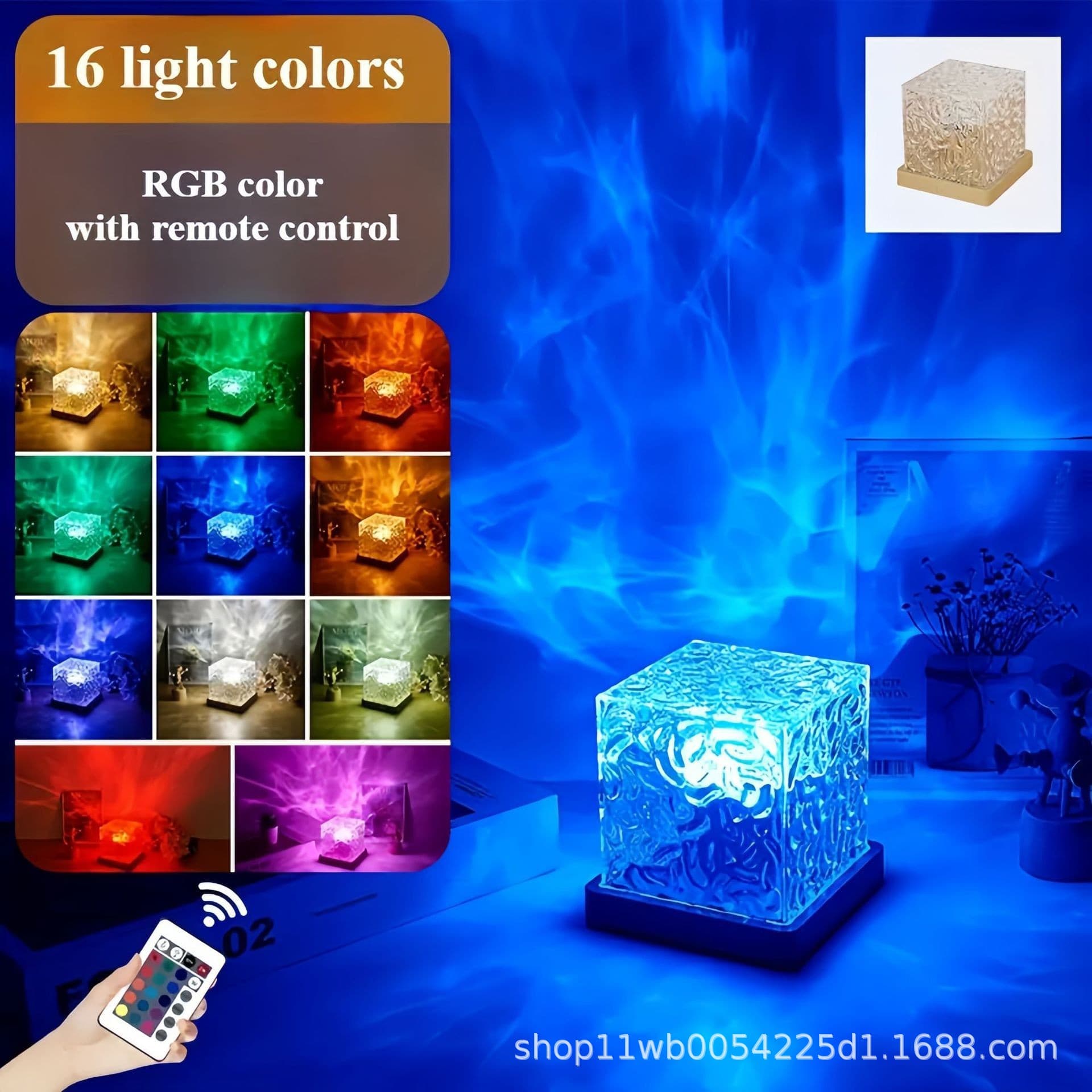 Amazon MUTK Cross-border Hot-selling Rotating Water Ripple Night Light, Creative Bedside Flame Atmosphere Lamp