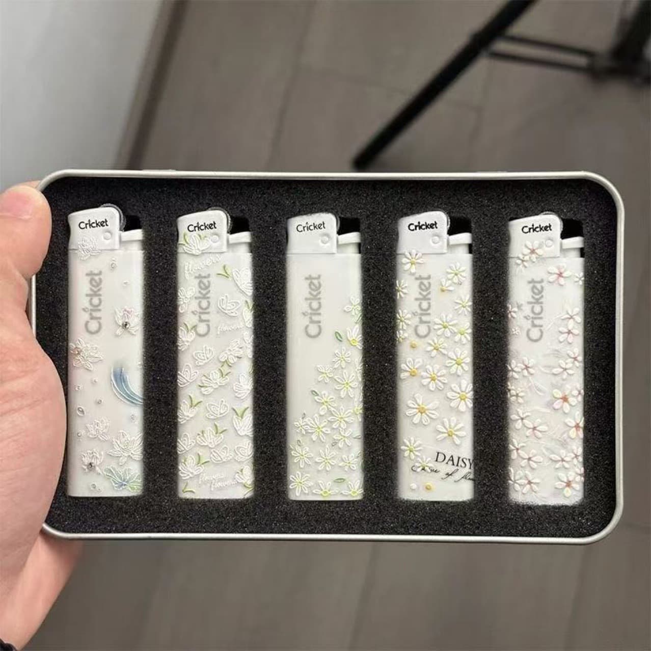 Grasshopper lighter DIY personalized creative 3D embossed nail art sticker cute CCD daisy sticker