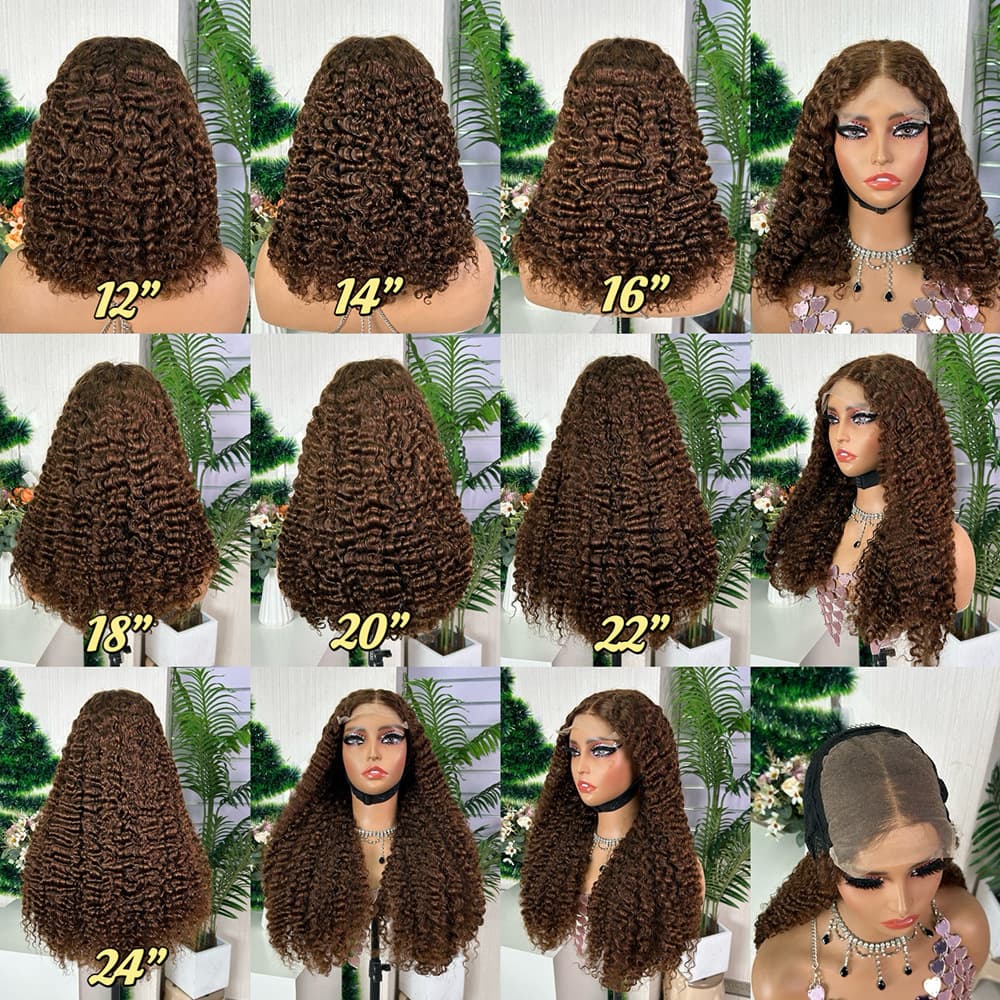 100% Human Hair Burmese Curly Lace Wig Small Curly Human Hair Wig