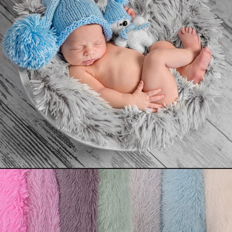 Children's photo props blanket newborn photography background blanket studio photo plush photography blanket background