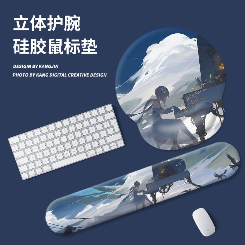 Genshin Impact Game Wrist Pad Yae Fairy Mouse Pad Creative Soft Silicone 3D Keyboard Wrist Rest Three-dimensional Anti-Slip Pen