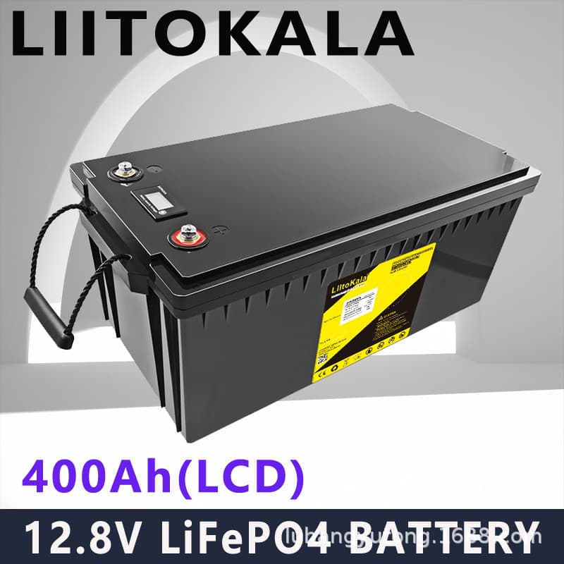 Cross-border exclusive supply of LiitoKala 12.8V400Ah lithium iron phosphate battery for camping with power display LiFePO4