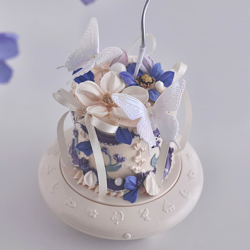 Small single plate mini 4-inch dessert machine baking tool with music automatic rotating cake machine snack display