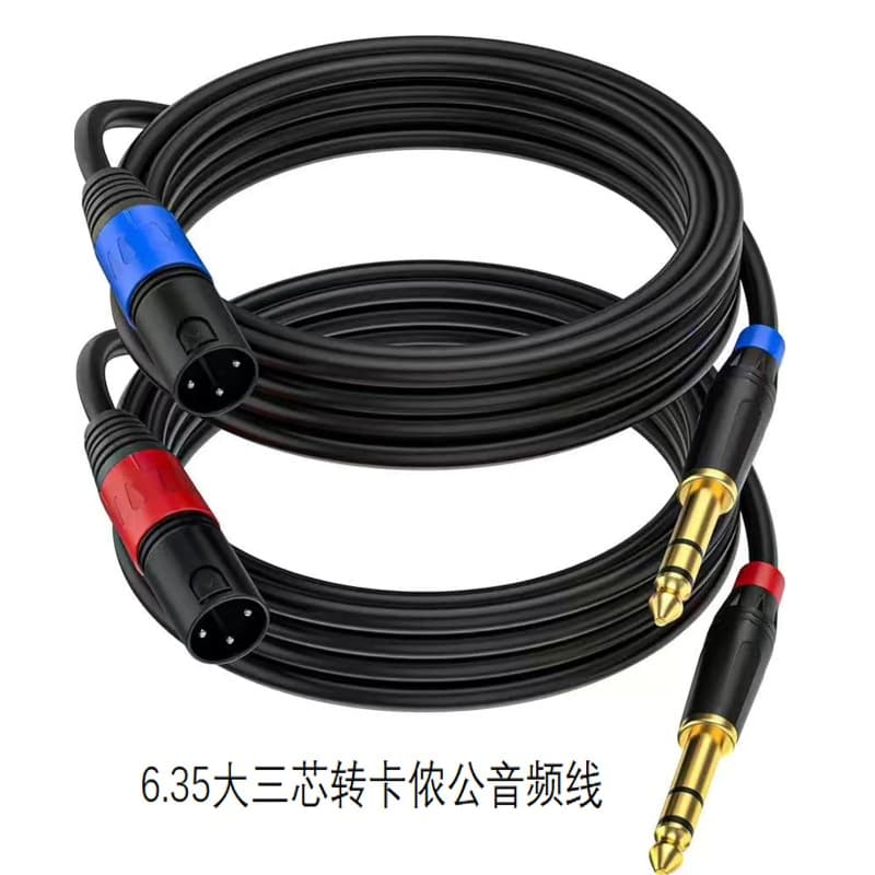 6.35 TRS to XLR male audio cable, balanced stereo mixer microphone cable, 6.5 to XLR male cable