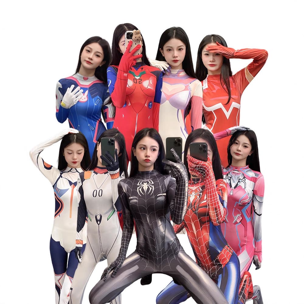 Spider-Man female jumpsuit Halloween Asuka Daji DVA Kiana Ayanami Rei tight sexy cos suit