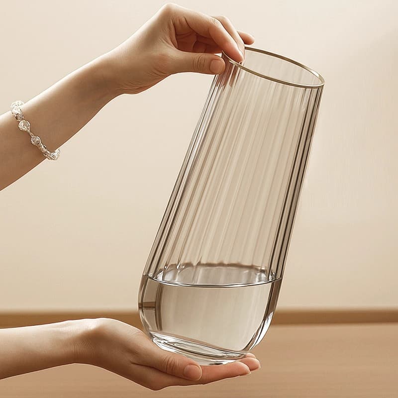 Free shipping vase light luxury high-end transparent vase ins style living room decoration ornaments home water flower vase