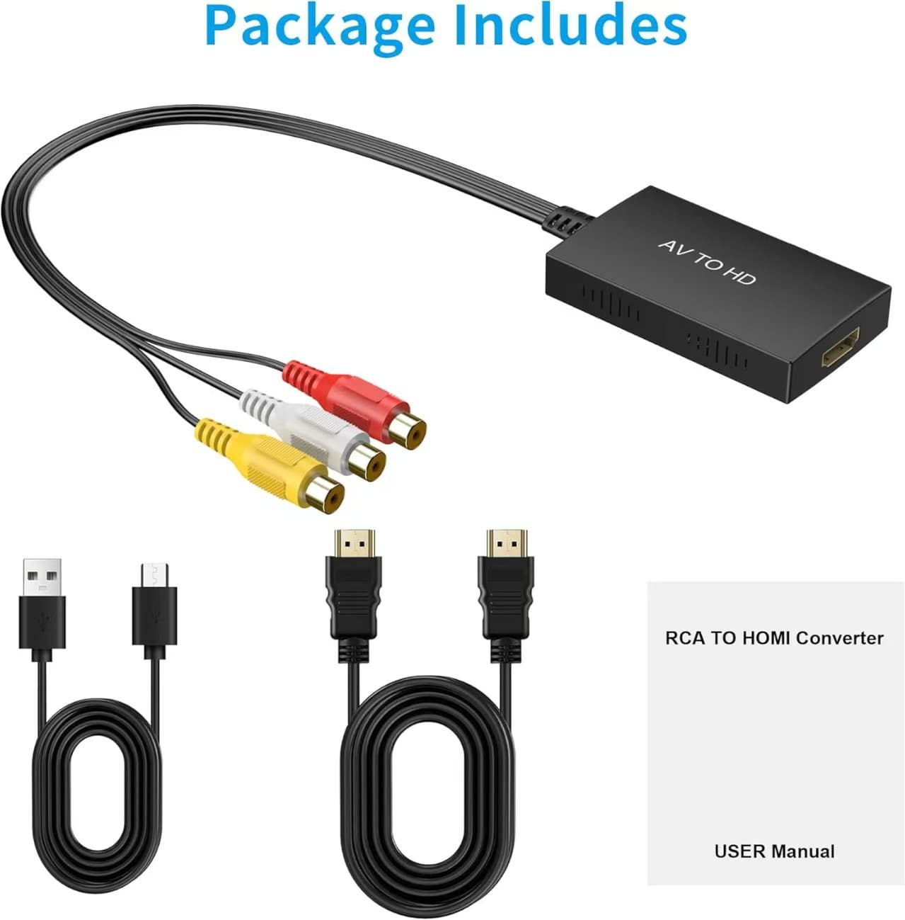 Factory AV to HDMI Converter Supports 1080P AV to HDTV Video Switcher Multi-Interface External