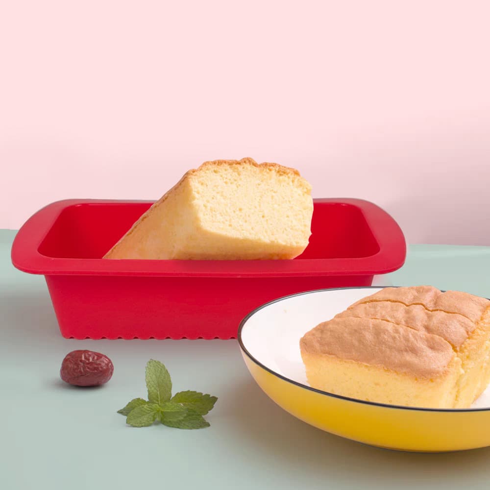 Silicone Cake Mold Rectangular Wave Pattern Bottom Silicone Toast Bread Mold Baking Mold Long Cake Pan