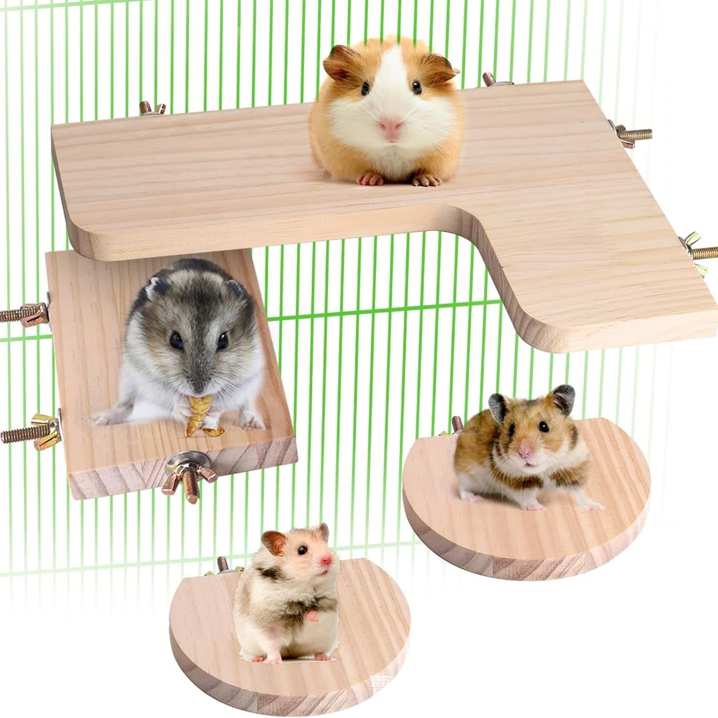 Hamster Solid Wood House, Hamster Cage, Bird Cage Accessories, Parrot Ladder Platform, Hanging Platform, Climbing Parrot Perch