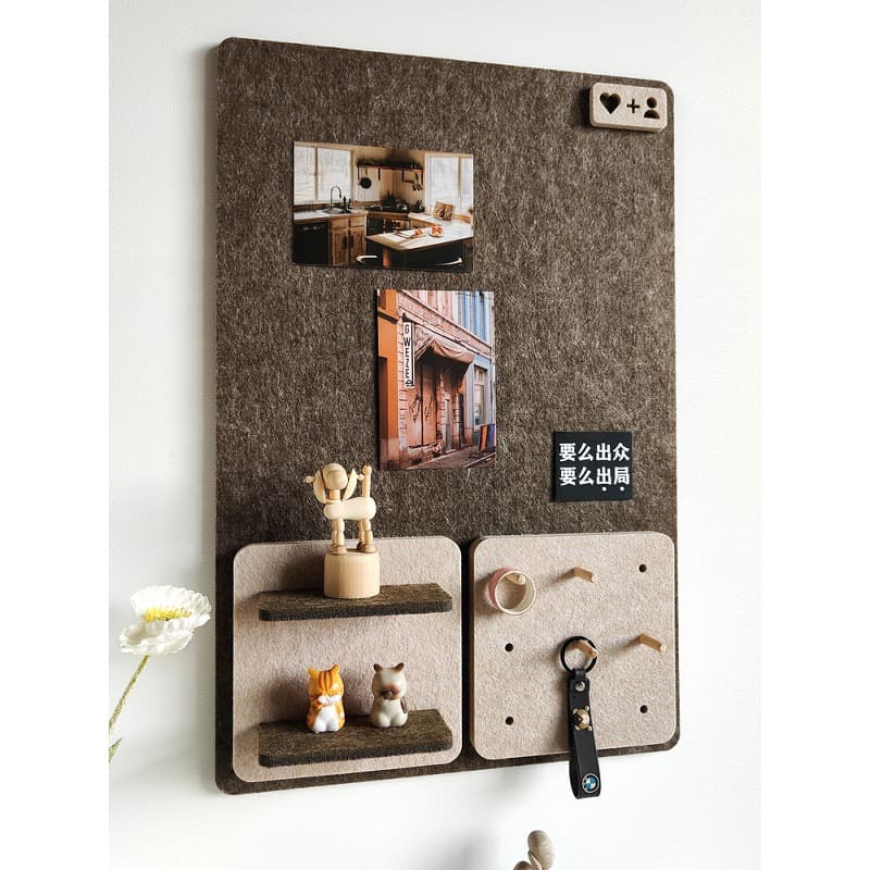 Felt board display board, no-drill photo wall, message board, storage rack, pegboard, cultural and creative wall decoration, wall stickers