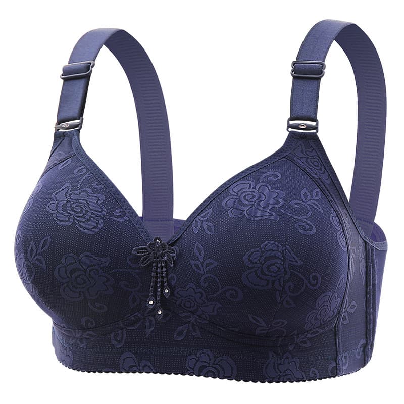 2025 plus size push-up breathable thin style anti-sagging side-boob control wire-free bra, minimizing large bust, shaping bra.