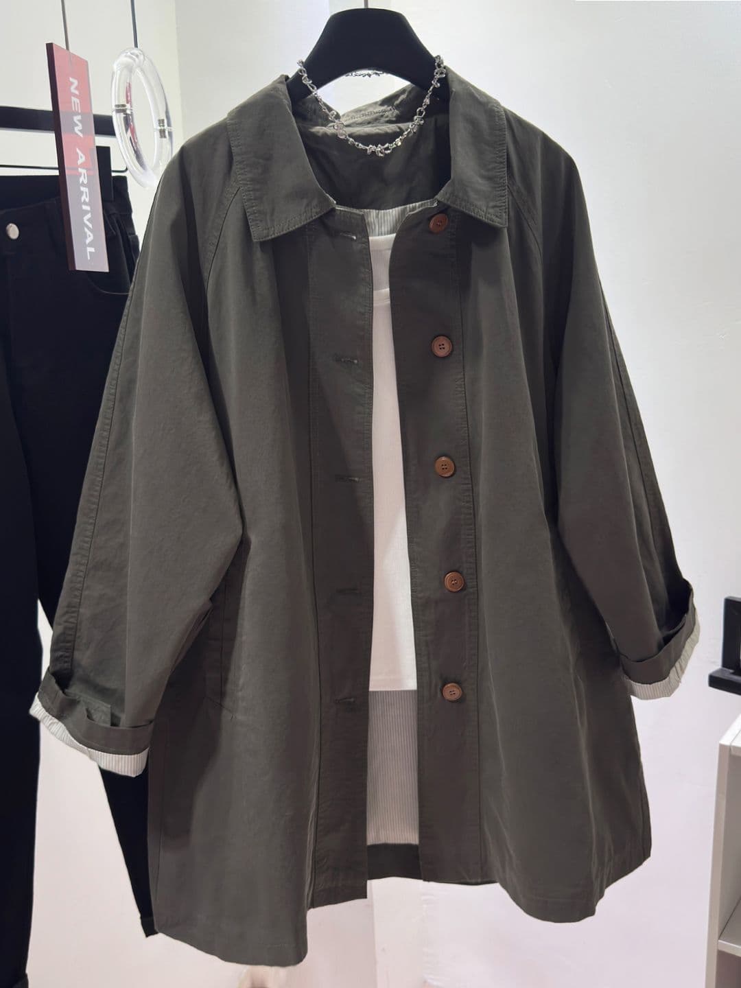 High-End Gray Trench Coat for Women, Mid-Length 2025 Spring/Autumn New Korean Casual Loose Super Attractive Top