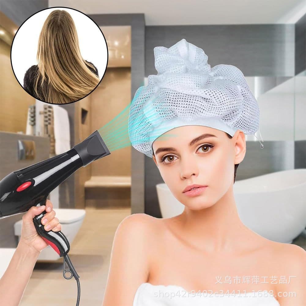 Cross-border Hot New Amazon Net Plopping Bonnet Drying Curly Hair Cap