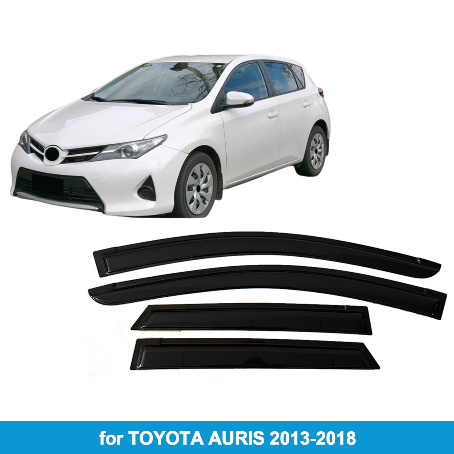 Compatible with Toyota AURIS E180 2013-2018 HATCHBACK Rain Guards Side Window Deflectors
