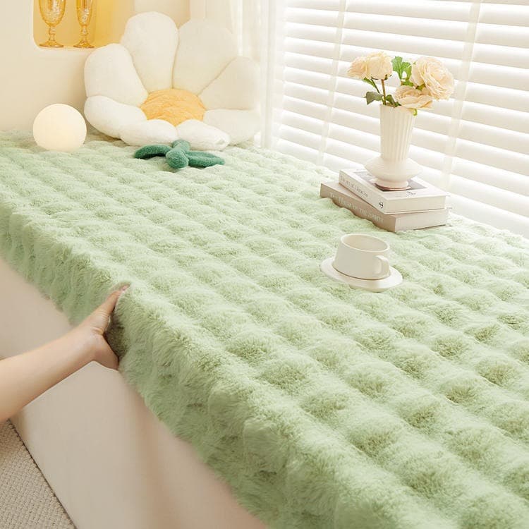 Winter Bunny Plush Bay Window Cushion, Windowsill Pad, 2024 New Light Luxury High-End Sponge Plush Balcony Mat
