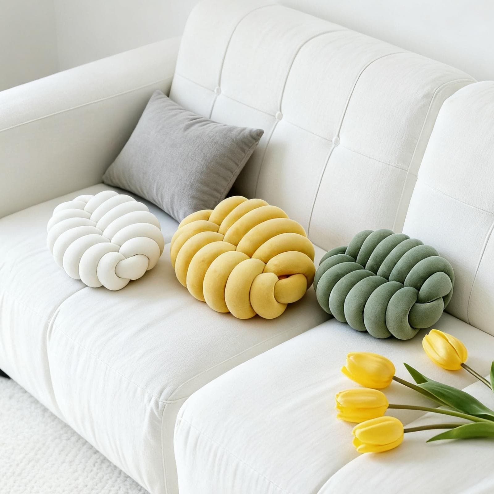 Ins Knitted Plush Pillow Caterpillar Toy Chair Cushion Back Cushion Seat Cushion Bed Head Sofa Backrest Decorative Window Sill Cushion
