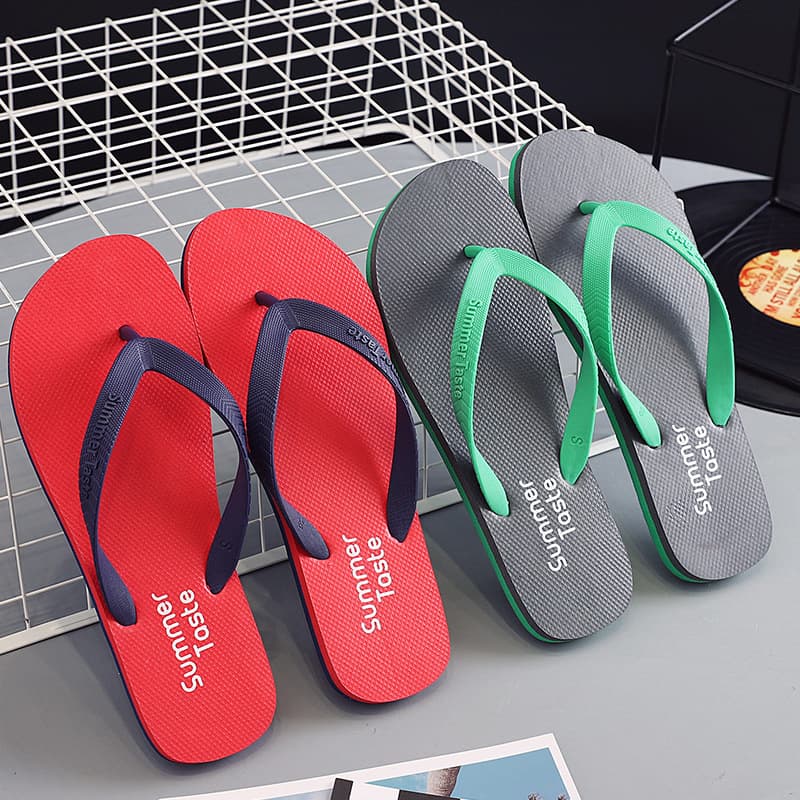 New Flip Flops Men's Trendy Anti-Slip Sandals, Toe Separator, Korean Style Summer Cool Beach Slippers, Outdoor Wear