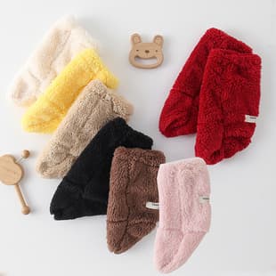 Ins Korean Style Baby Fleece Socks Shoes Boys Girls Winter Warm Double-Sided Polar Fleece Non-Slip