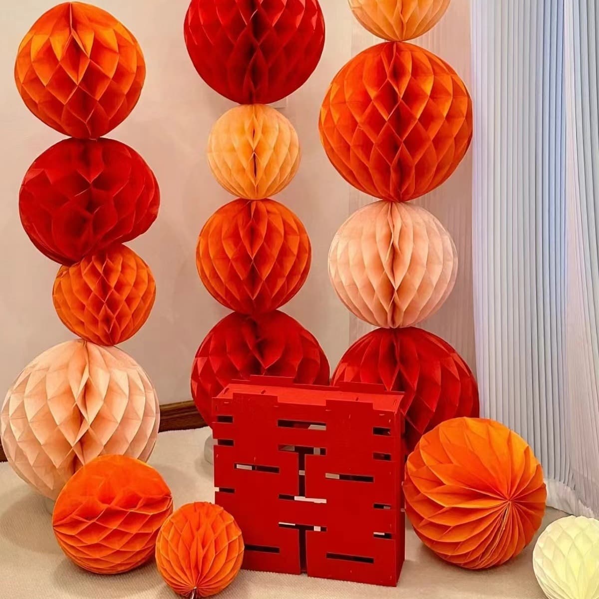 Honeycomb Ball Wedding Decoration for Room Columns, Baby First Birthday Gift Layout, Holiday Bedroom Living Room Decor