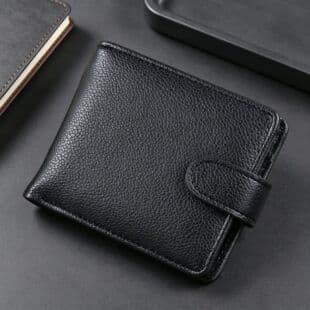 New Men's Wallet, Youthful Simple Short Money Clip, Large Capacity Card Holder Integrated Multi-Slot Leather Wallet for Men