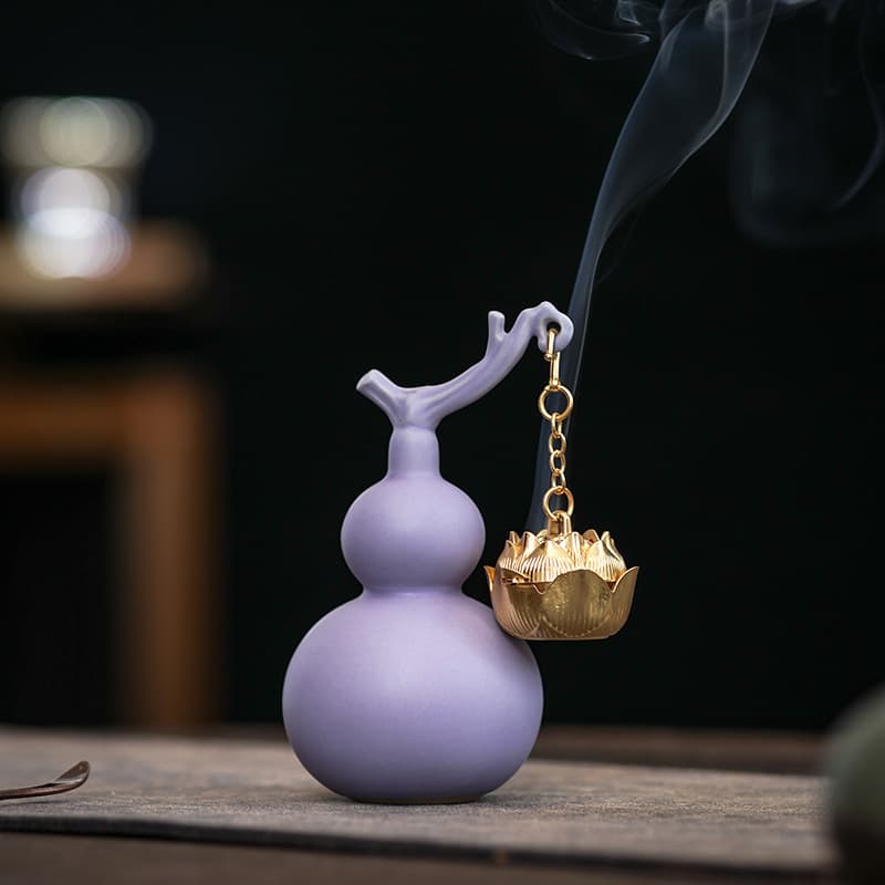 Creative Auspicious Cloud Hanging Incense Burner, New Chinese Style Tower Incense Holder, Gourd Sandalwood Burner, Indoor Living Room Decorative Pendant
