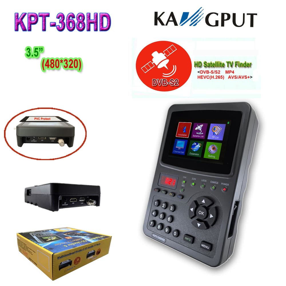 3.5-inch Handheld HD Satellite TV Finder & Monitor (7.4V 5A) 368HD