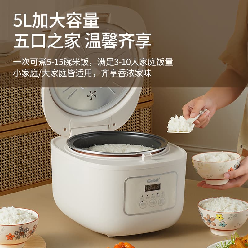 German Brand Gemet Rice Cooker 5L Smart Preset Cooking Soup Large Capacity Non-Stick Pot Electric Rice Cooker