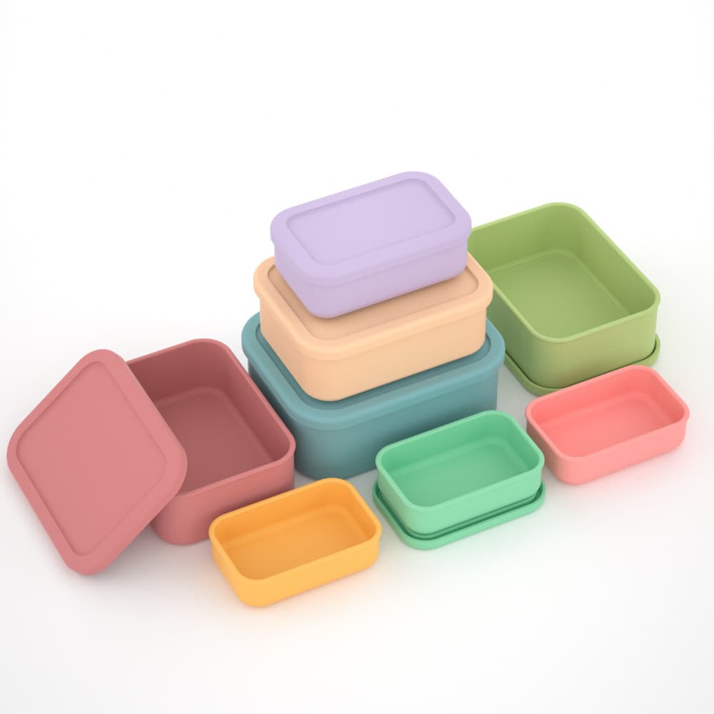 Silicone Food Storage Container Lunch Box Fruit Microwave Sealed Bento Box Compartment Meal Prep Box Freezer Baby Food Portion Box Tray