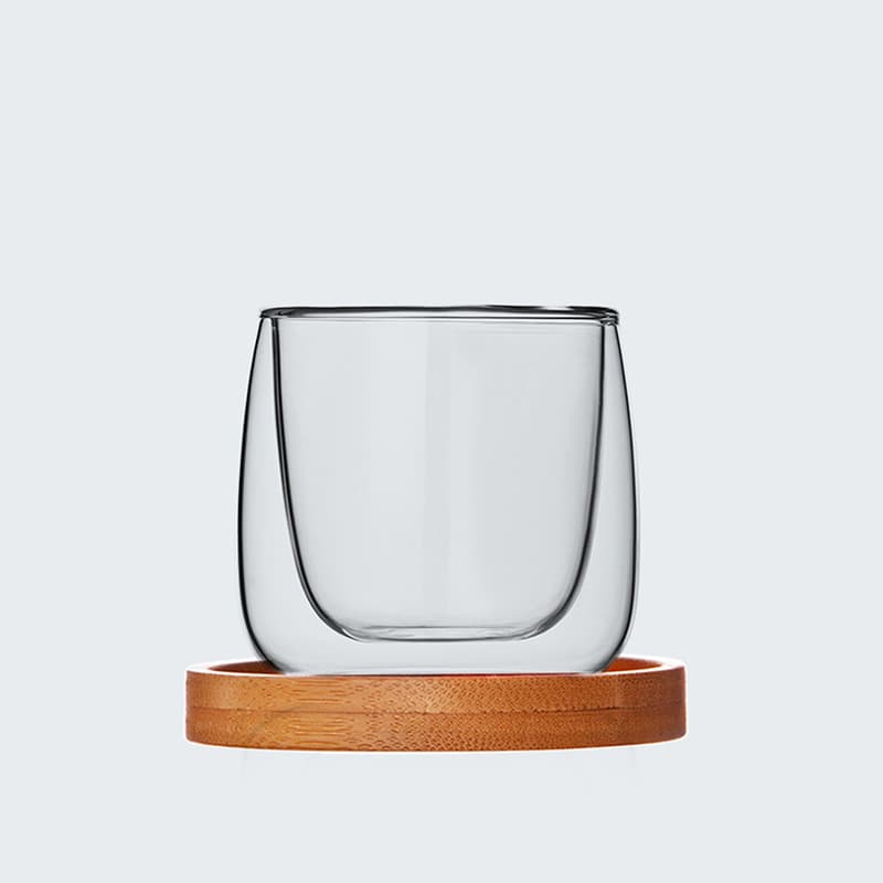 Heat-Resistant Glass Coffee Cup, Kung Fu Tea Cup with Heat Insulation, Transparent Egg-Shaped Double-Wall Design