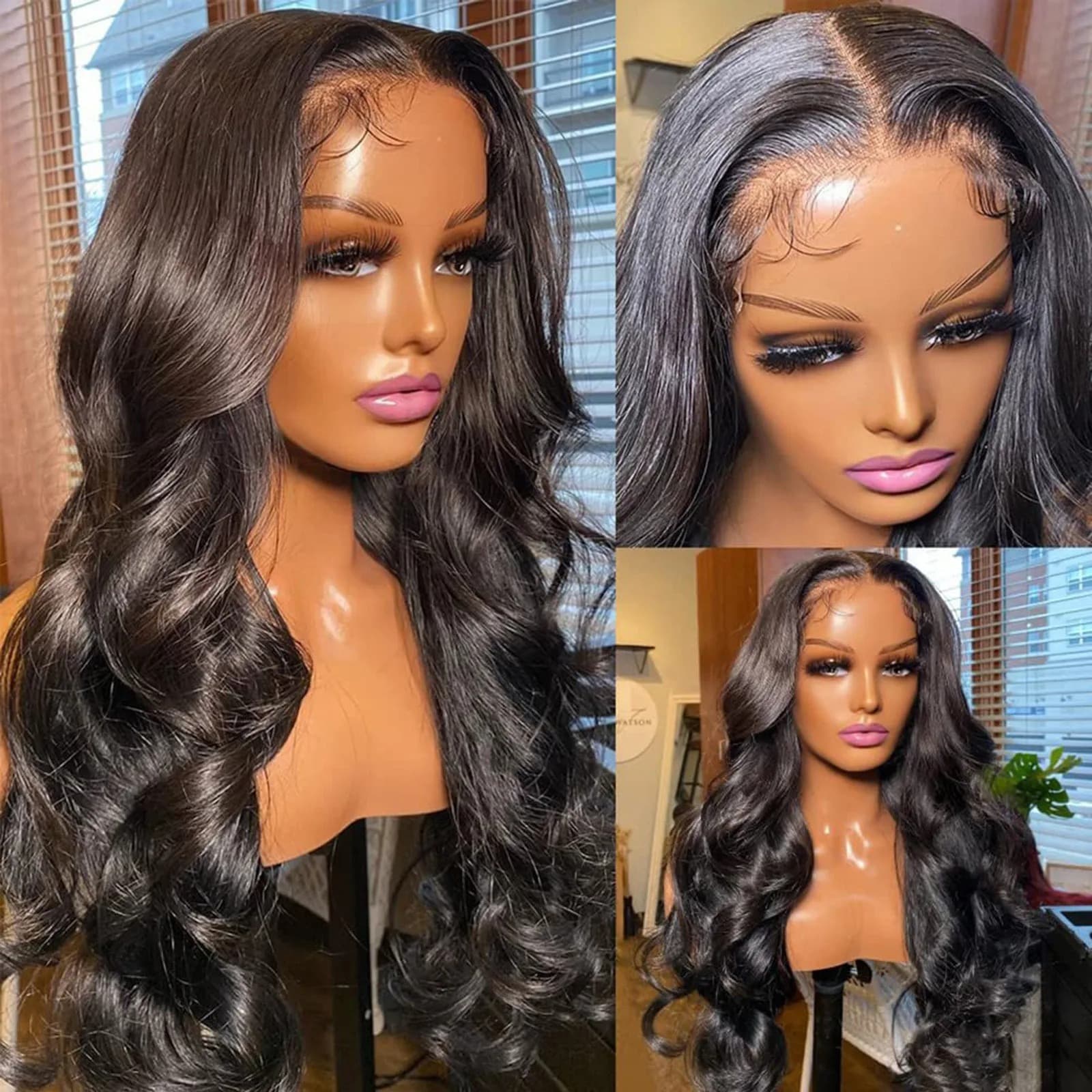 Export Wig European and American Fashion Front Lace Black Big Curly Wig Hot Selling in Africa Front Lace Full Wig