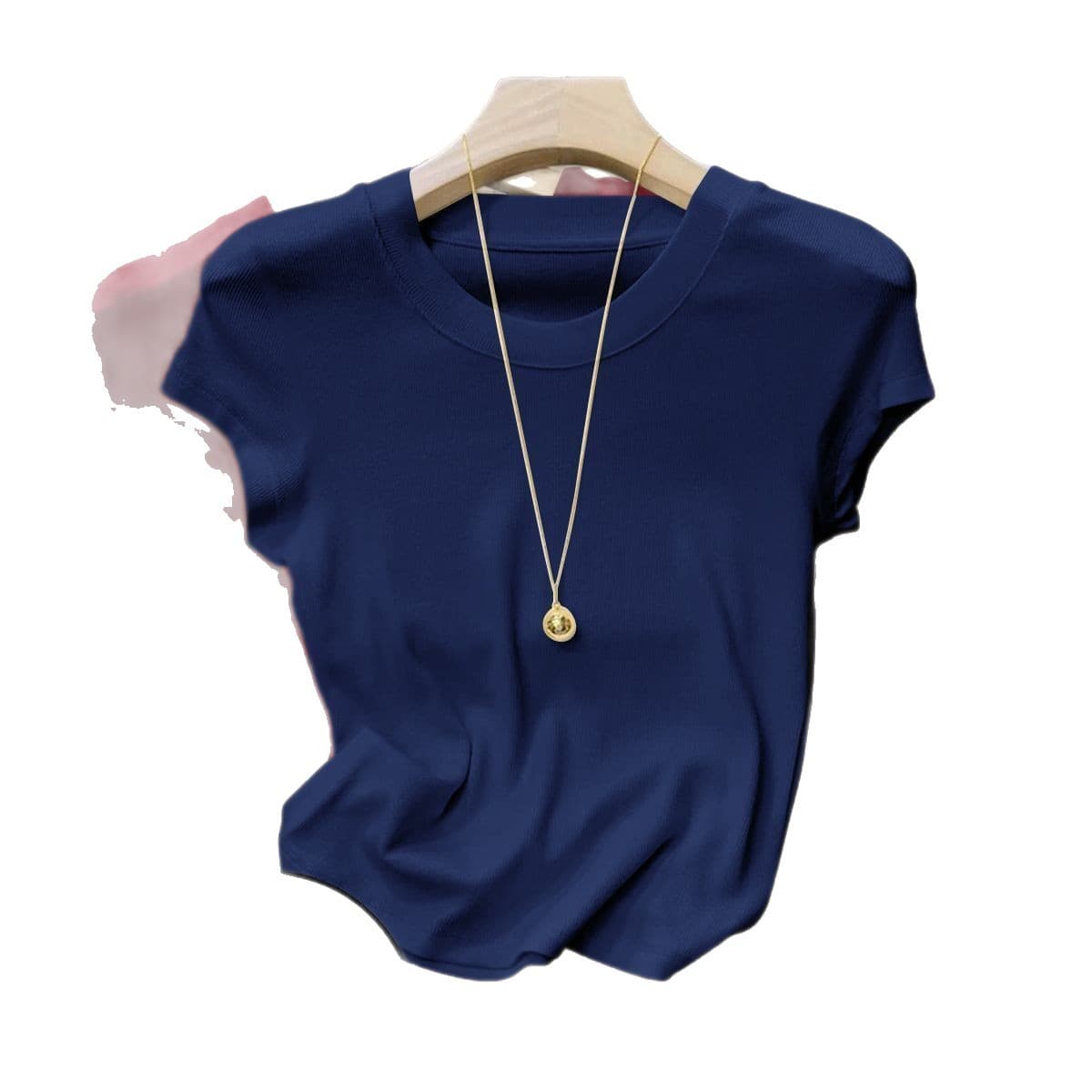 2026 Summer New Solid Color Cap Sleeve T-Shirt for Women, High-End, Unique, and Chic Cropped Top
