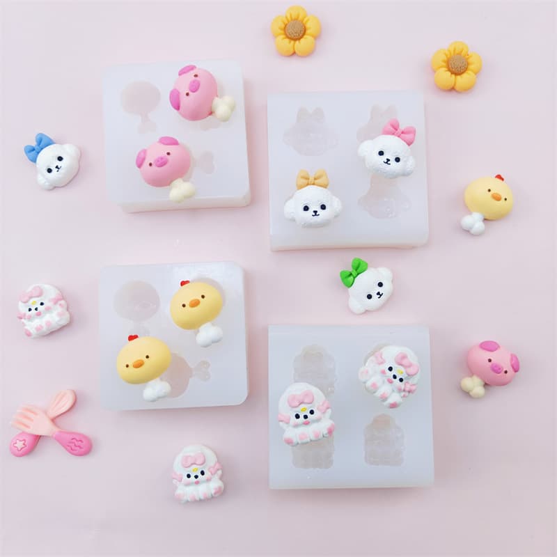 Cute Cartoon Puppy Chick Silicone Mold DIY Cream Glue Resin Decoration Epoxy Mold Cake Mold