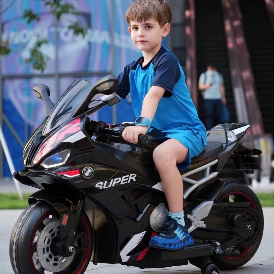 New Large Kids Electric Motorcycle 3-10 Years Old Rechargeable Toy Ride-On Two-Wheel Motorcycle