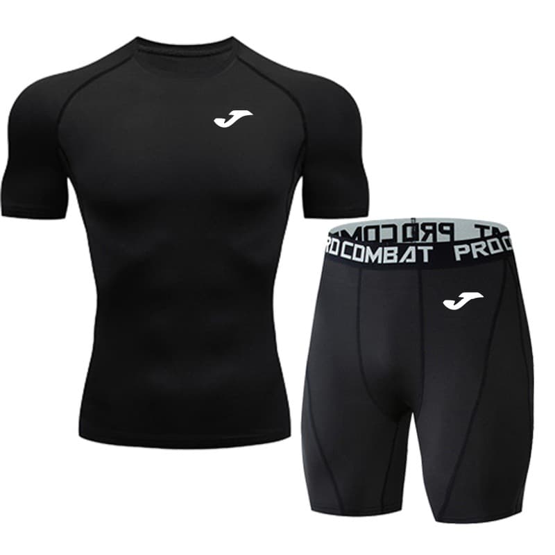 Y2K Men's T-Shirt Short Sleeve Long Sleeve Shorts Long Pants Set Quick-Dry Sport Tight T-Shirt Gym Training Shapewear
