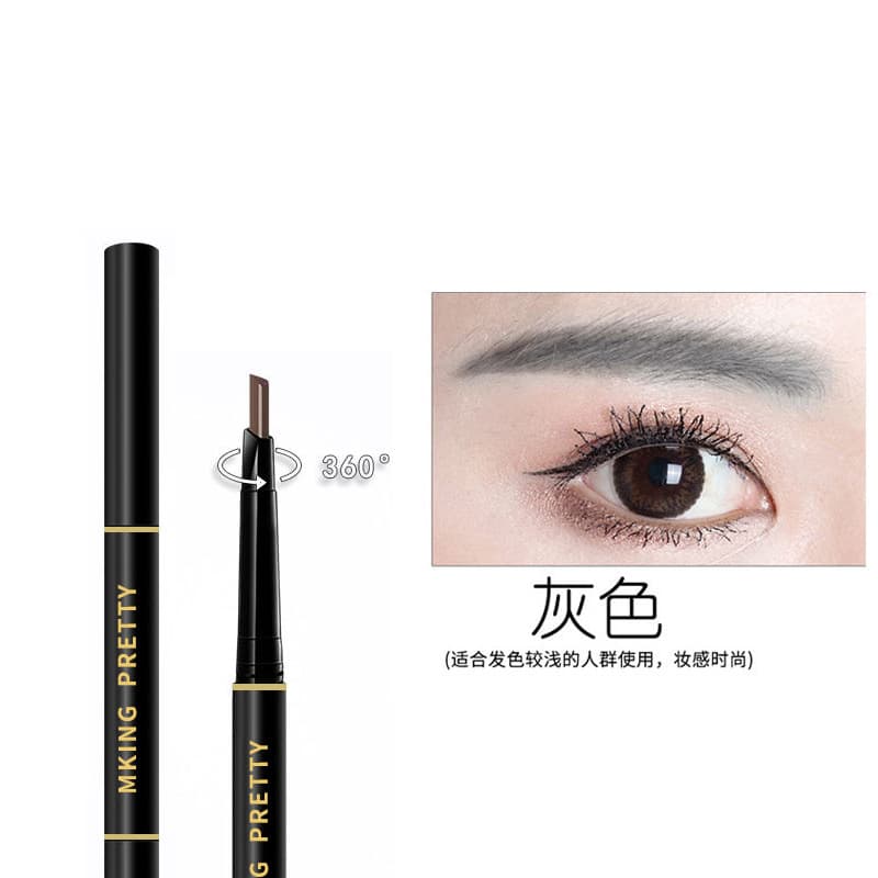 Dual-Ended Automatic Eyebrow Pencil and Eyebrow Powder, Waterproof, Sweat-Proof, Long-Lasting, Smudge-Resistant, Beginner Eyebrow Brush, Cosmetic Coloring, 3D