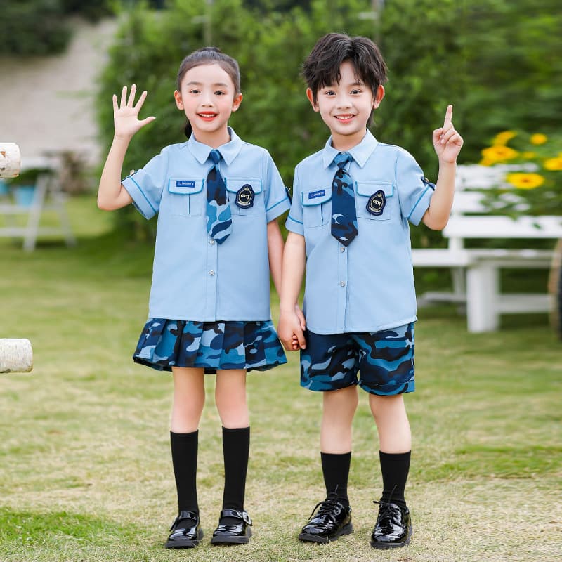 Kindergarten Summer New Student Graduation Class Uniform Children's June 1st Graduation Ceremony Summer Military Training Uniform
