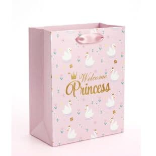 Swan Party Favor Gift Paper Bag, Birthday Full Moon Party Gift Wrapping Bag, Princess Theme Party Tote Bag