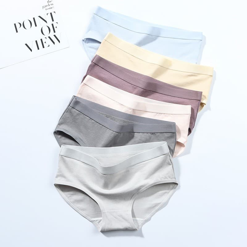 Women's Underwear Pure Cotton Seamless Breathable Comfortable Girls' Jersey All-Cotton Crotch Simple Japanese Mid-Rise Student Briefs
