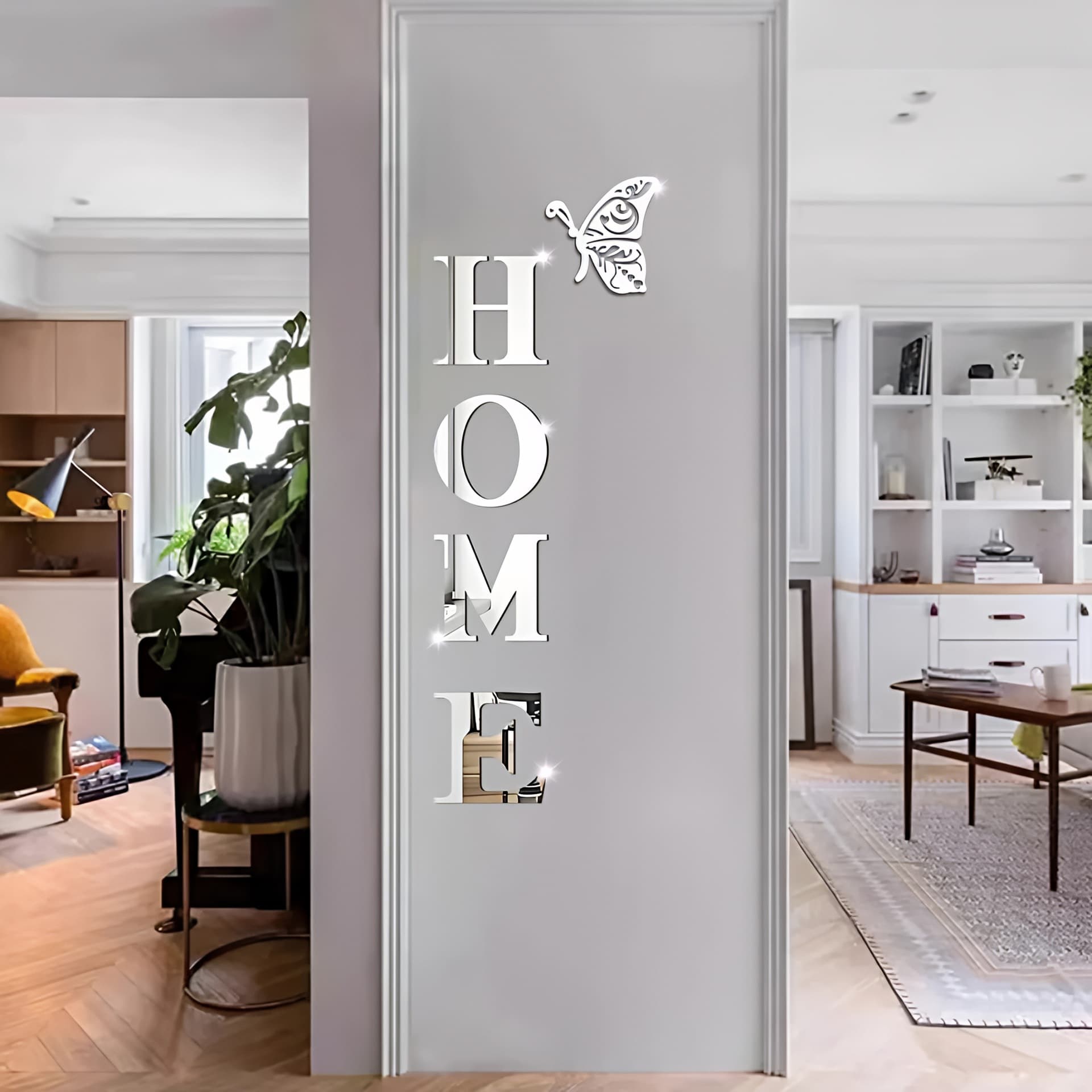 Cross-border Exclusive HOME Butterfly Acrylic Mirror Wall Stickers, Home Background Wall, DIY Mirror Letters